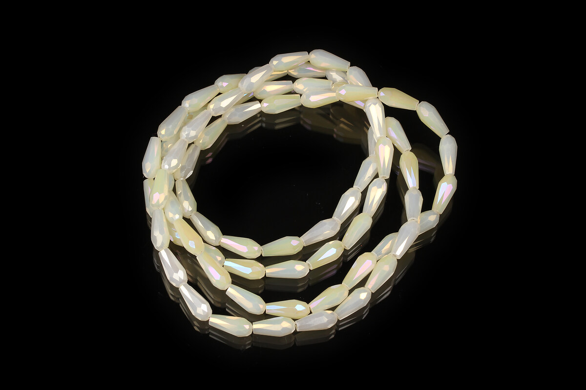 Margele cristal electroplacat lacrima 9-10x4mm (sirag) - ivory