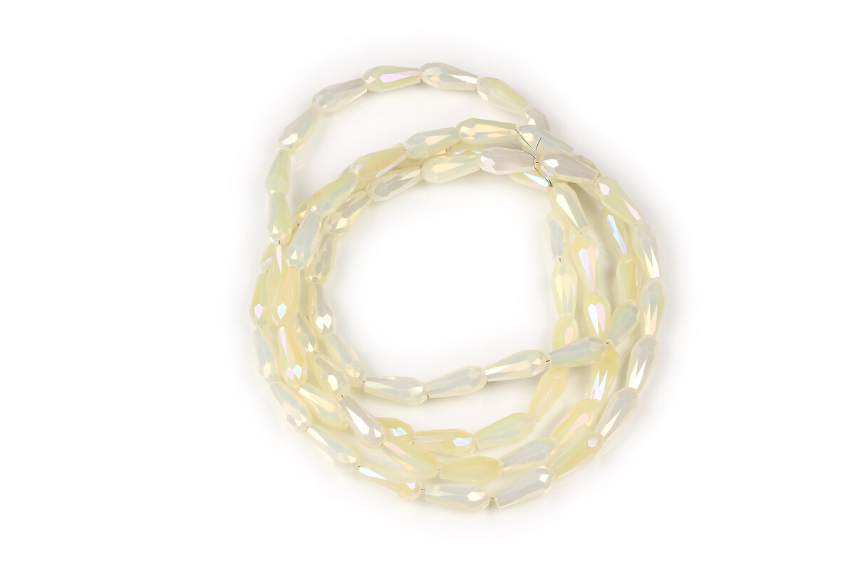 Margele cristal electroplacat lacrima 9-10x4mm (sirag) - ivory