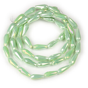 Margele cristal electroplacat lacrima 15x6mm (sirag) - verde