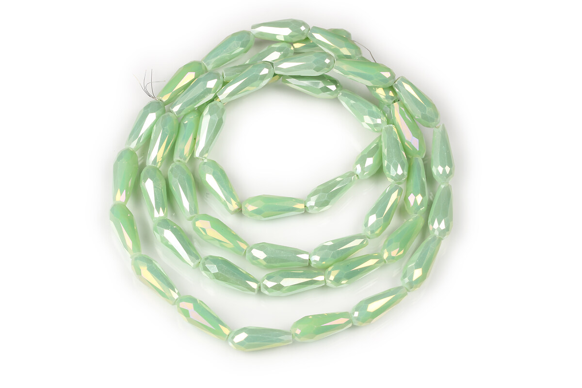 Margele cristal electroplacat lacrima 15x6mm (sirag) - verde