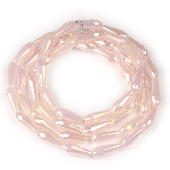 Margele cristal electroplacat lacrima 15x6mm (sirag) - roz