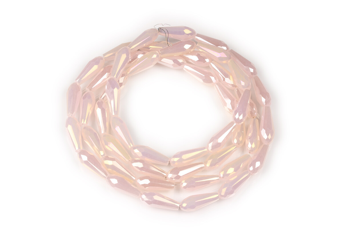 Margele cristal electroplacat lacrima 15x6mm (sirag) - roz