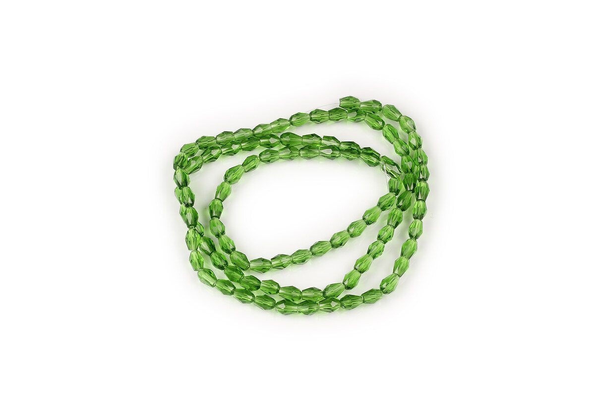 Margele cristal lacrima fatetata 5x3mm (sirag) - verde