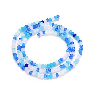 Margele cristal rondele aprox. 2x3mm (sirag) - albastru alb