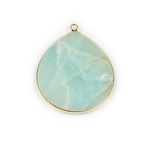 Pandantiv amazonite in montura aurie 41x31mm