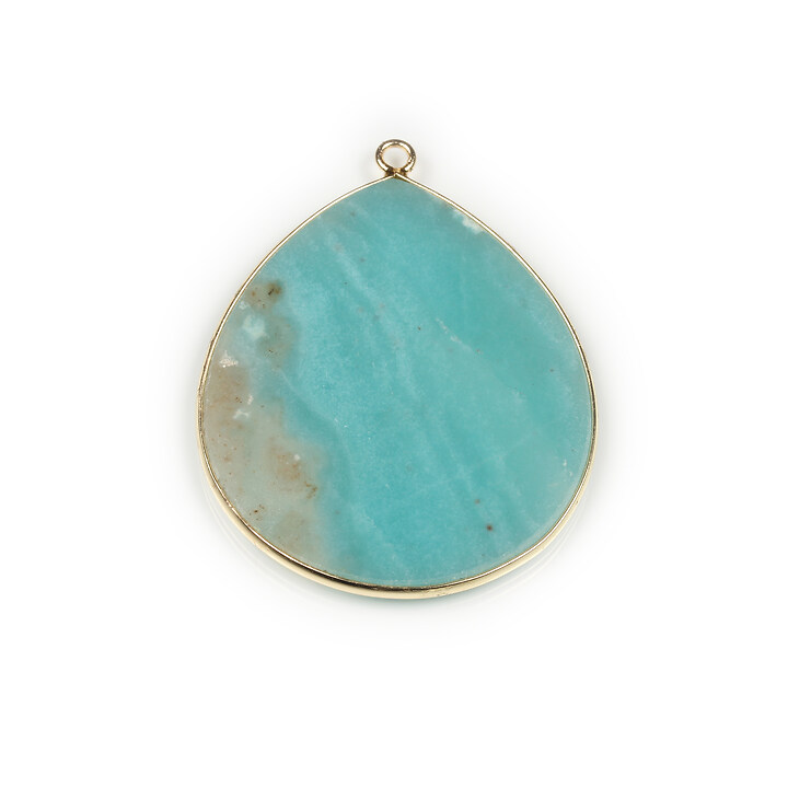 Pandantiv amazonite in montura aurie 41x31mm