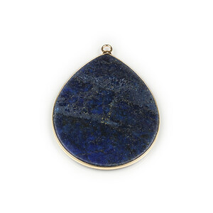 Pandantiv lapis lazuli lacrima in montura aurie 40x32mm