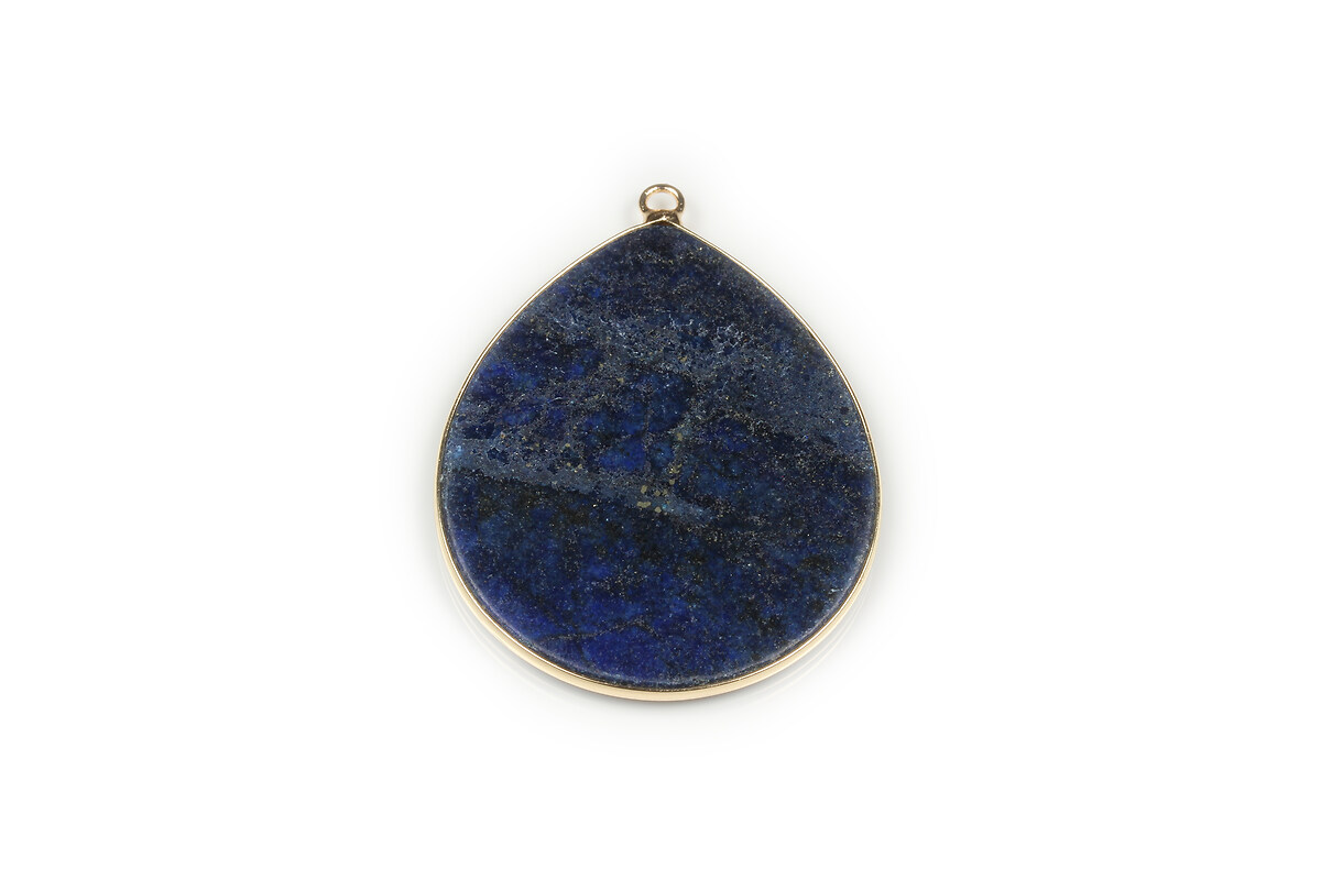 Pandantiv lapis lazuli lacrima in montura aurie 40x32mm