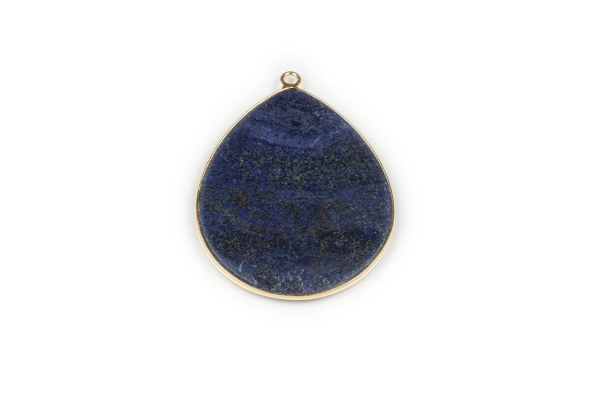 Pandantiv lapis lazuli lacrima in montura aurie 40x32mm