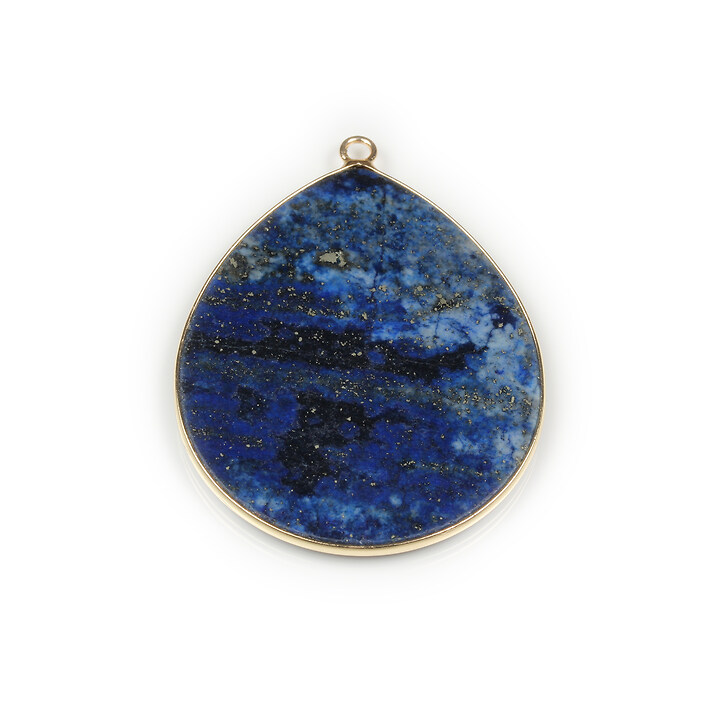 Pandantiv lapis lazuli lacrima in montura aurie 40x32mm