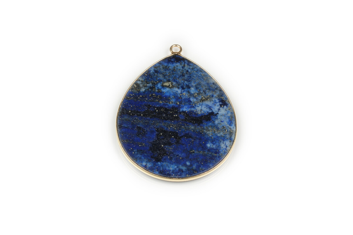 Pandantiv lapis lazuli lacrima in montura aurie 40x32mm