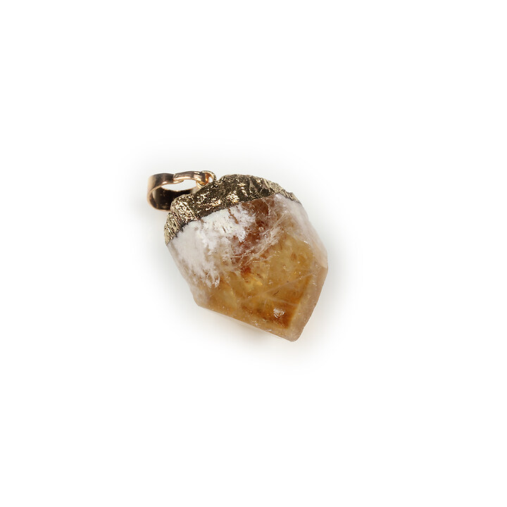 Pandantiv citrine cu agatatoare aurie 31x10mm