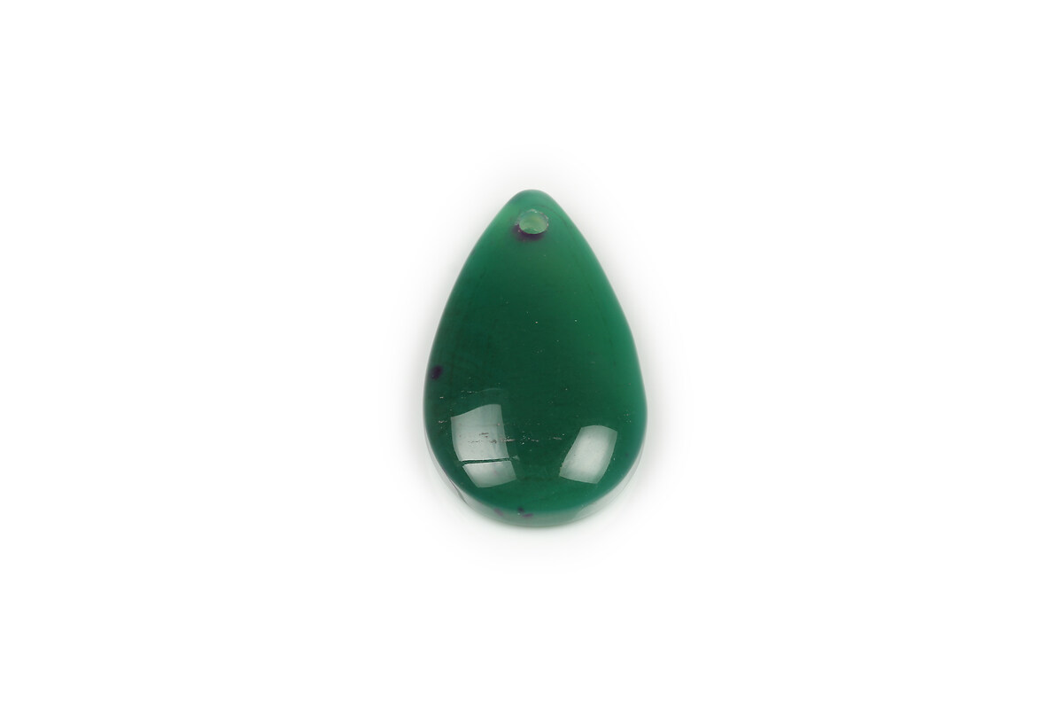 Pandantiv agata verde lacrima 33x21mm