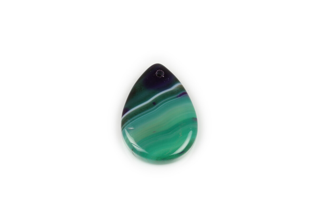 Pandantiv agata verde lacrima 33x21mm