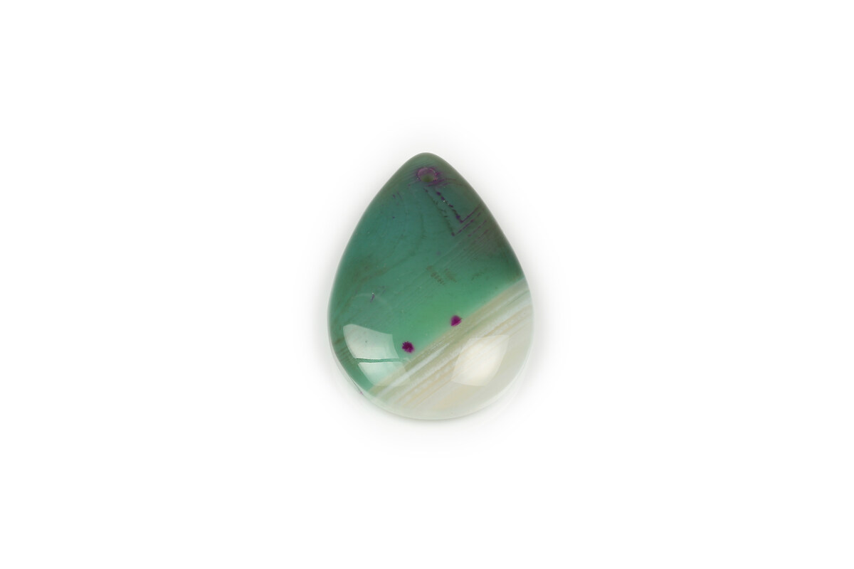 Pandantiv agata verde lacrima 33x21mm