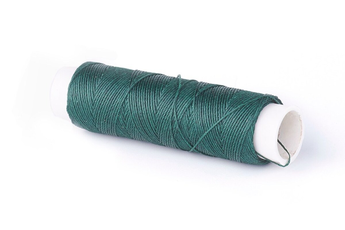 Rola ata cerata rotunda, micro macrame, 0,35mm, mosor 40m - verde inchis