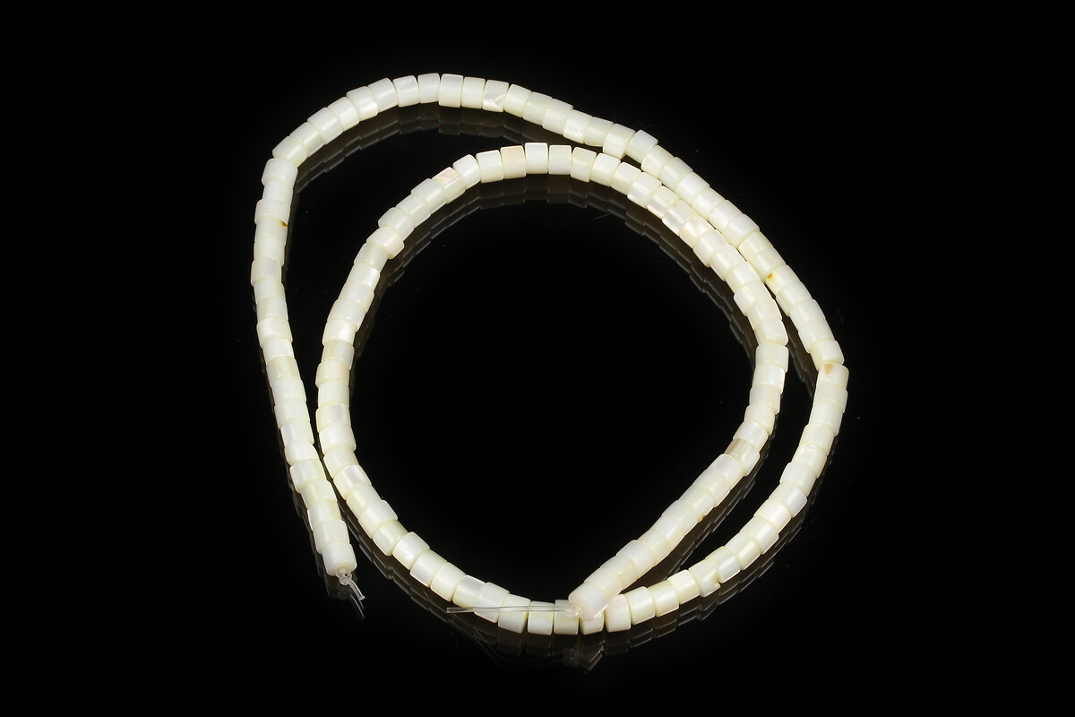 Margele sidef rondele Heishi 2,5x4mm (sirag) - ivory