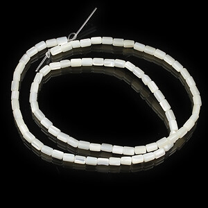 Margele sidef coloana 5x3mm (sirag) - ivory