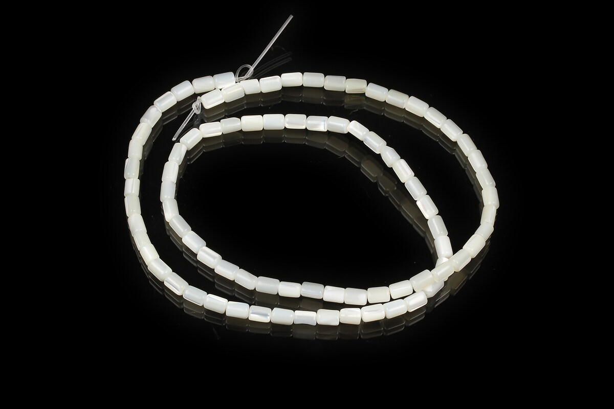 Margele sidef coloana 5x3mm (sirag) - ivory