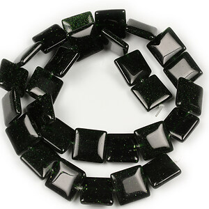 Margele green goldstone pernute 14x4mm (sirag)