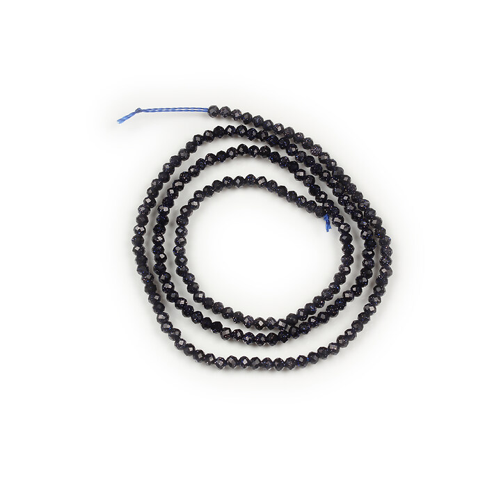 Margele blue goldstone sfere fatetate 2mm (sirag)