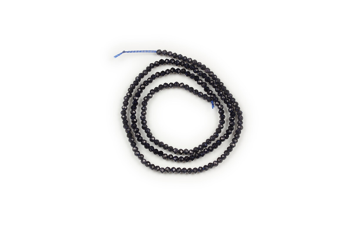 Margele blue goldstone sfere fatetate 2mm (sirag)