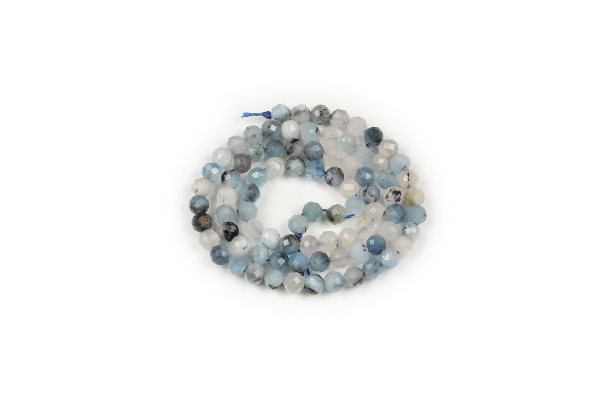 Margele aquamarine sfere fatetate 4,5-5mm (sirag)