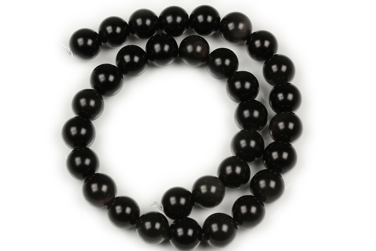 Margele obsidian grad AA sfere 12mm (sirag)