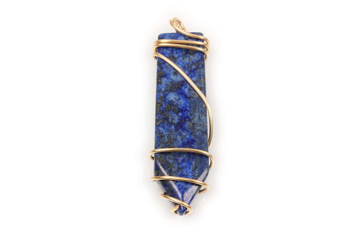 Pandantiv lapis lazuli sabie in montura aurie 61x15mm