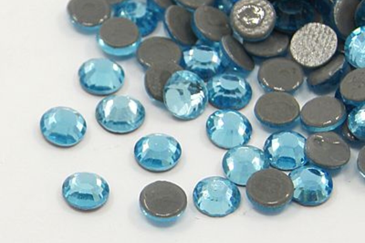 Strasuri cristal HOTFIX, marime SS16 (3,8-4mm), aprox. 1440 buc. - Aquamarine