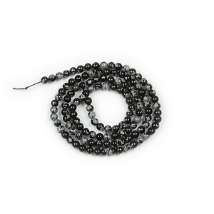 Margele obsidian snowflake sfere 3mm (sirag)