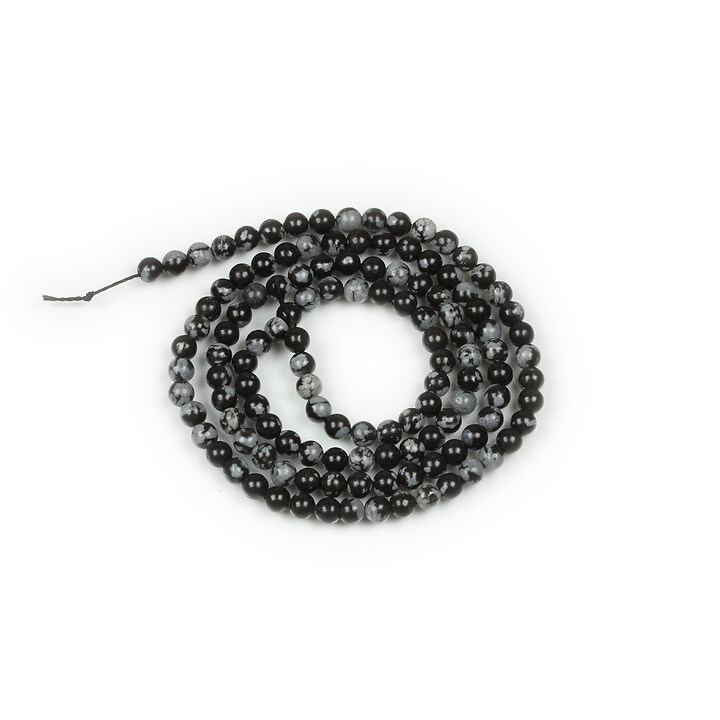 Margele obsidian snowflake sfere 3mm (sirag)