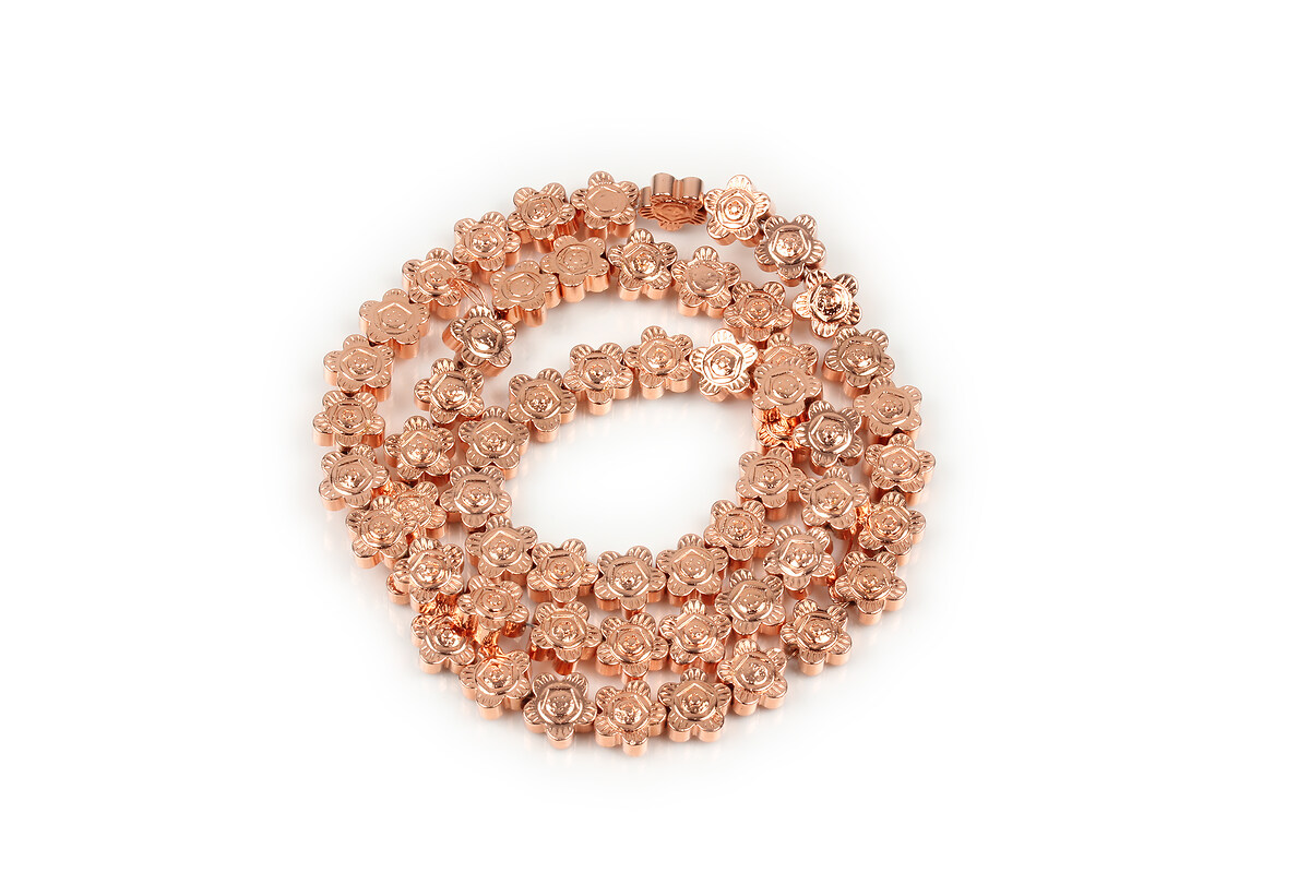 Margele hematit floarea soarelui, electroplacat rose gold, 7,5x3mm (sirag)