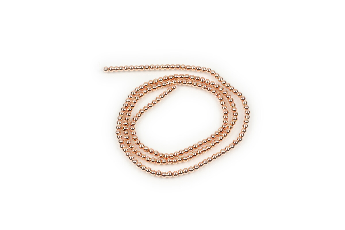 Margele hematit electroplacat rose gold, sfere 2mm (sirag)