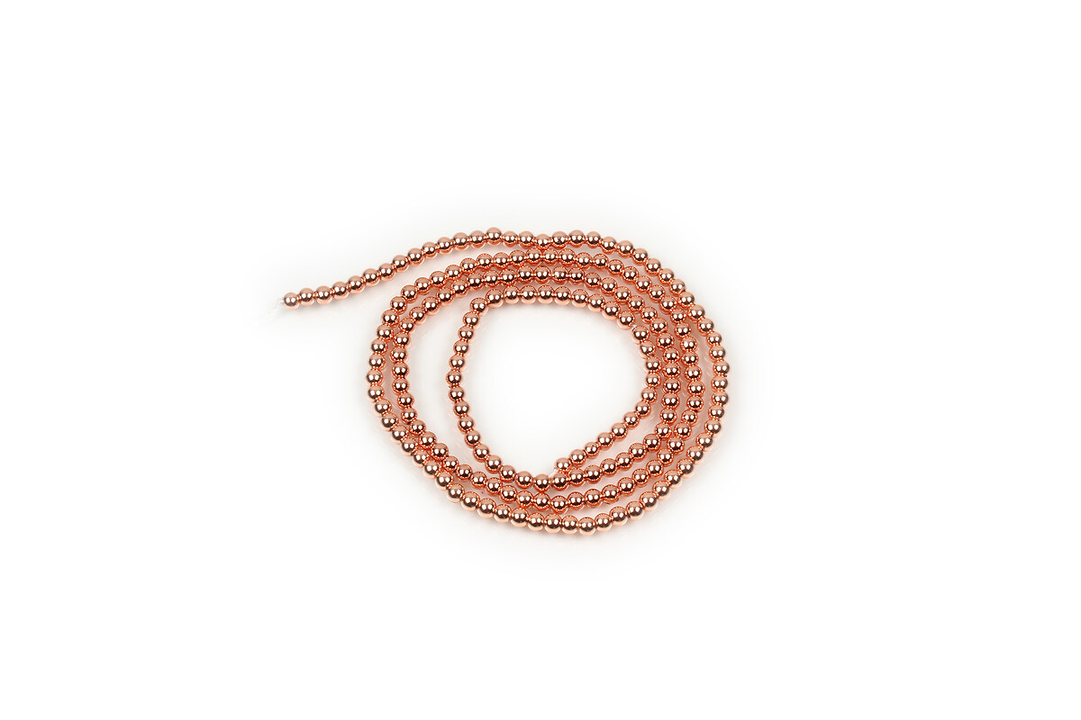 Margele hematit electroplacat rose gold, sfere 2mm (sirag)