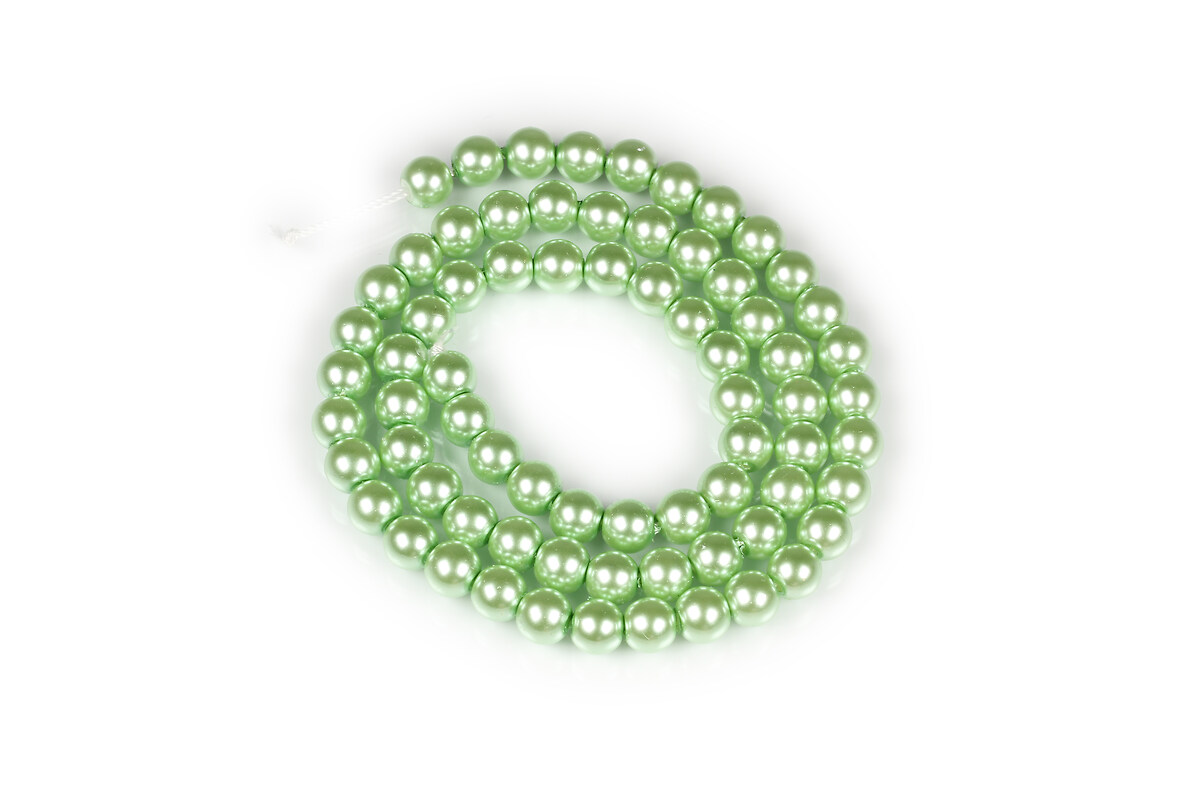 Sirag perle de sticla Eco-Friendly insirate pe ata, sfere 6mm - Spring Green