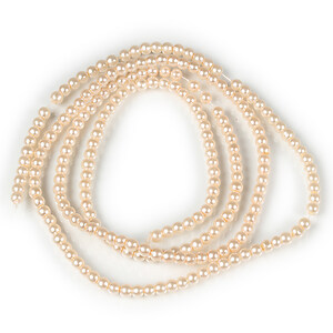 Sirag perle de sticla lucioase, sfere 3mm - alb antic (aprox. 190 buc.)