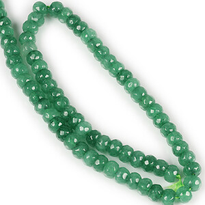 Margele jad rondele fatetate 8x5mm (sirag) - verde smarald