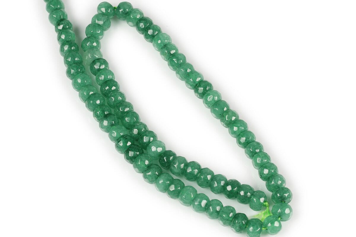 Margele jad rondele fatetate 8x5mm (sirag) - verde smarald