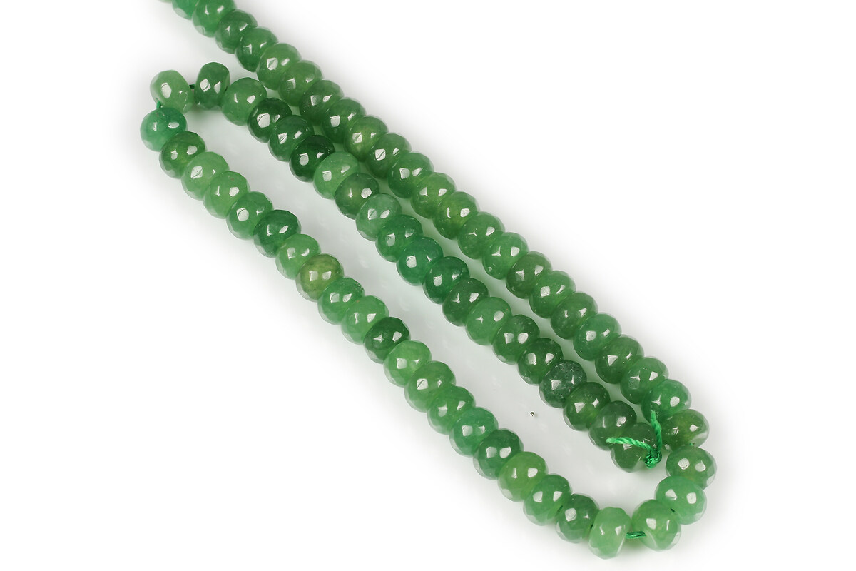 Margele jad rondele fatetate 8x5mm (sirag) - verde