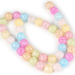 Margele cristal de gheata colorat sfere 10mm (sirag) - pastel mix