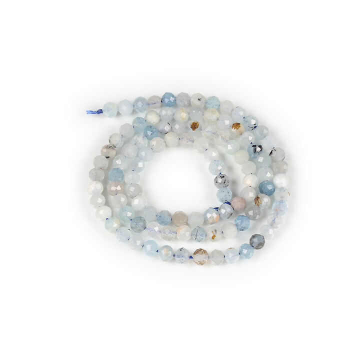 Margele aquamarine sfere fatetate 3,7-4mm (sirag)