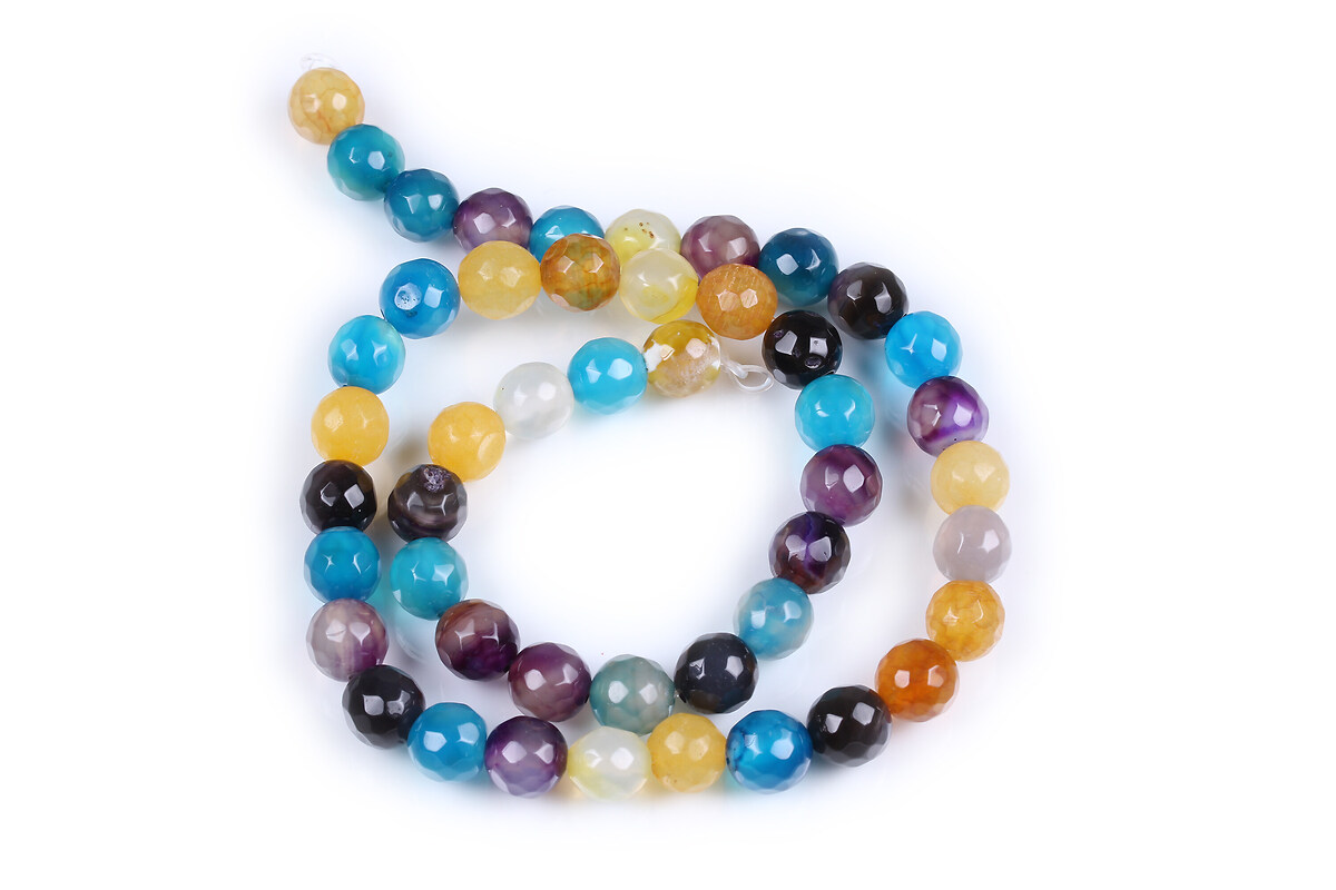 Margele agate crackle sfere fatetate 8mm (sirag) - mix