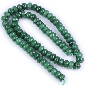 Margele jad rondele fatetate 8x5mm (sirag) - verde