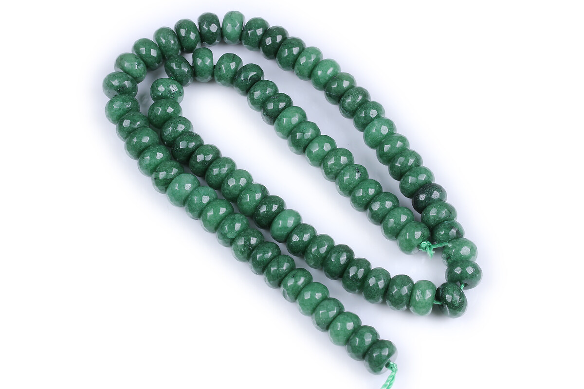 Margele jad rondele fatetate 8x5mm (sirag) - verde