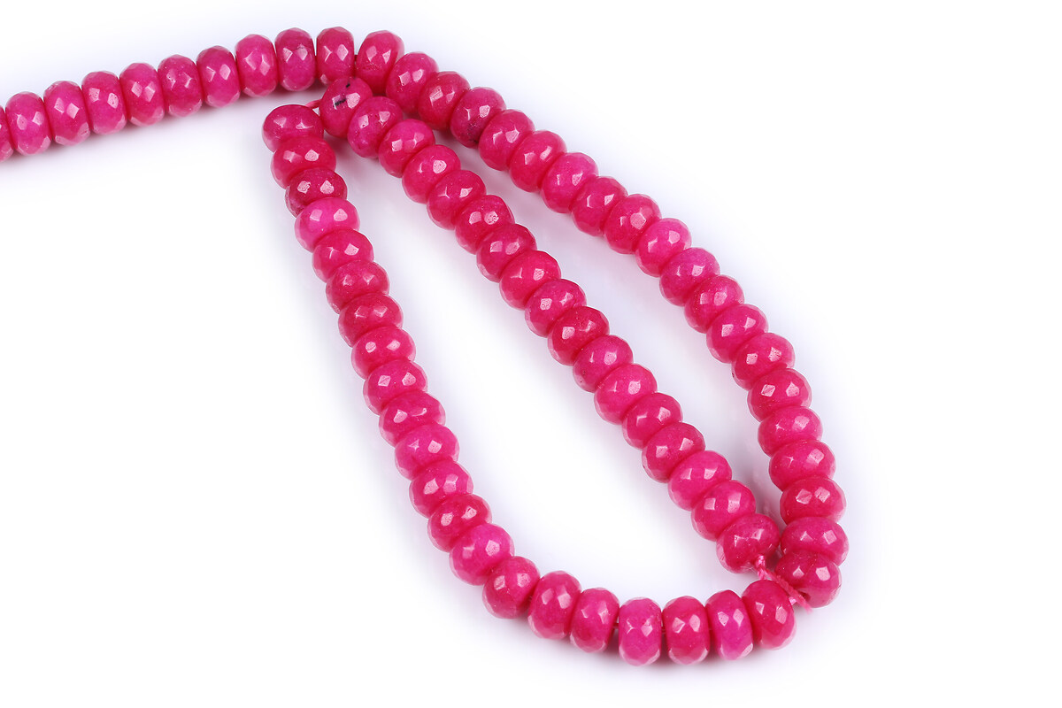 Margele jad rondele fatetate 8x5mm (sirag) - fucsia