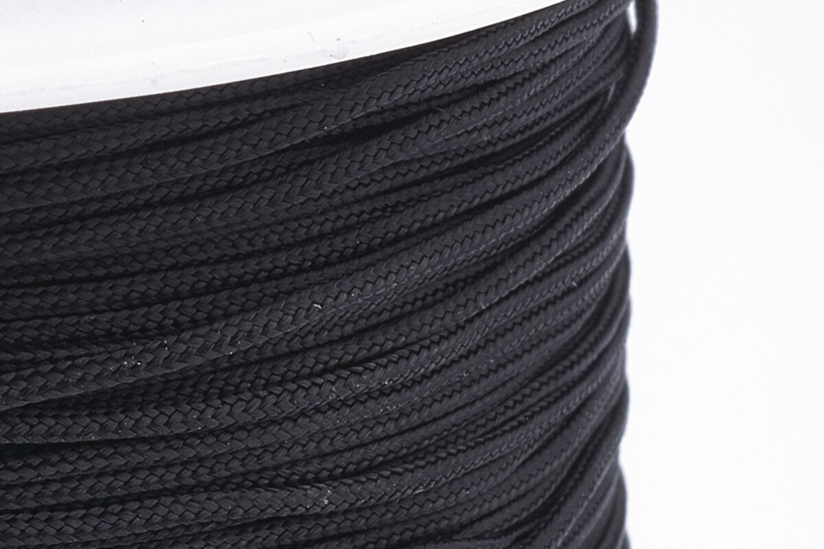 Snur nylon Chinese Knot Macrame grosime 1mm, rola de aprox. 300m - negru