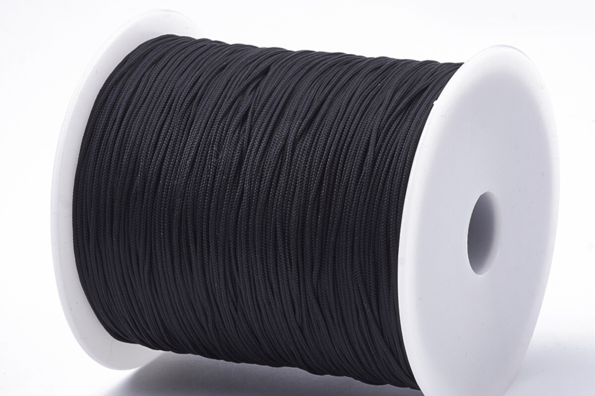 Snur nylon Chinese Knot Macrame grosime 1mm, rola de aprox. 300m - negru