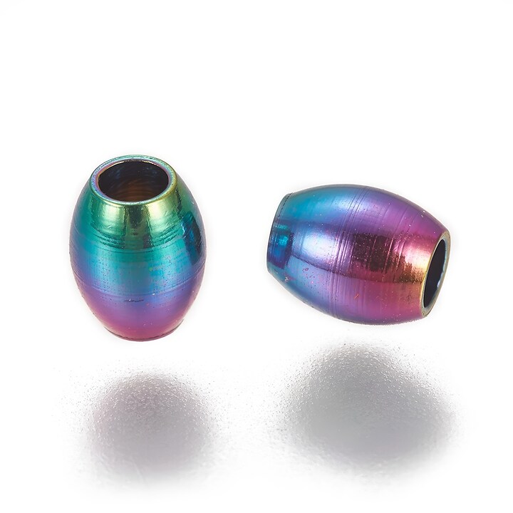 Distantiere otel inoxidabil placat multicolor IP (Ion Plating) oval 5x4mm