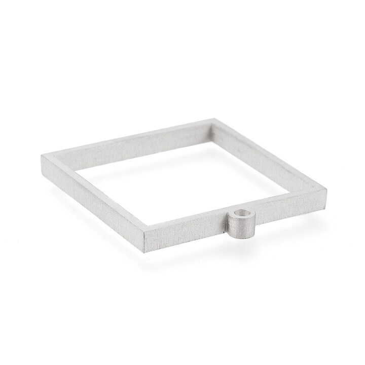 Cadru pandantiv (open back bezel) pentru rasina, otel inoxidabil 304 mat, 31x28x3mm